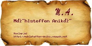 Mühlsteffen Anikó névjegykártya